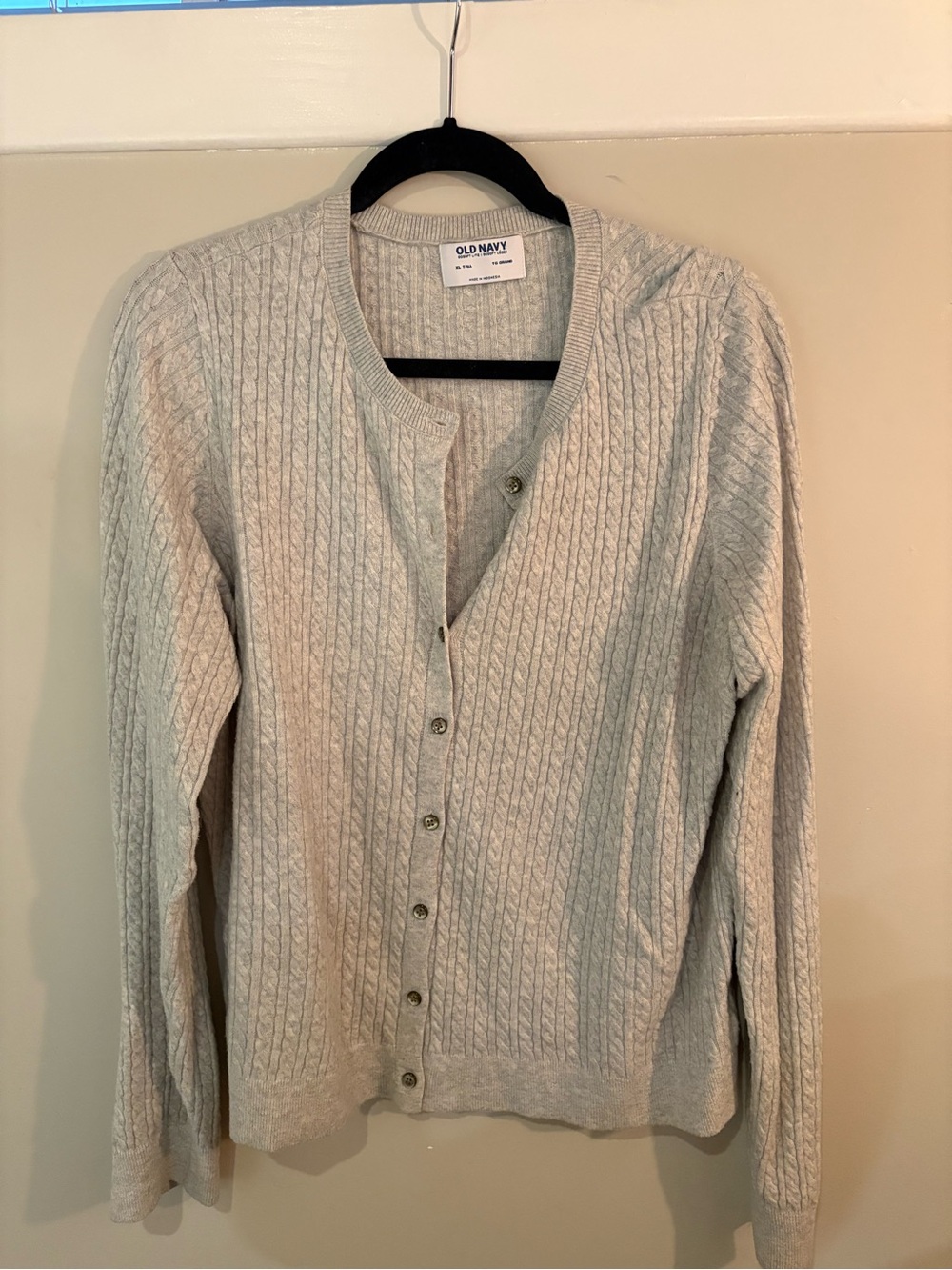 Old Navy Light Cream Cable Knit Button-Up Cardigan